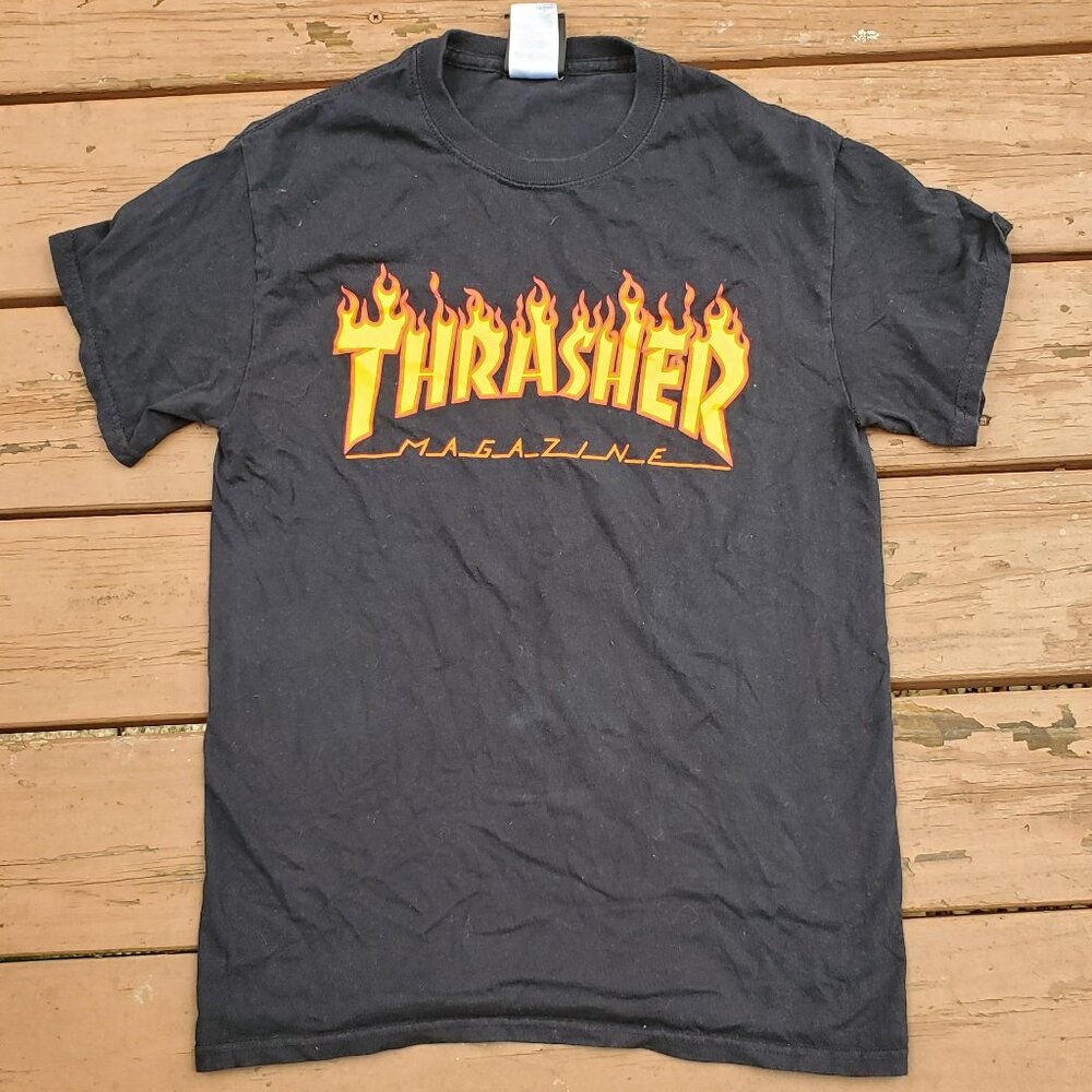 Thrasher Magazine Basic Black Tee - Size S